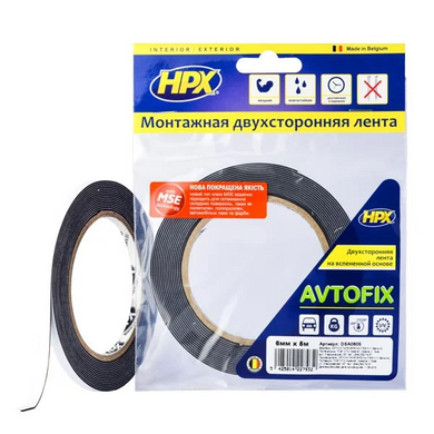 AVTOFIX MSE - 6мм x 5м - автомобильная двусторонняя клейкая лента (скотч)