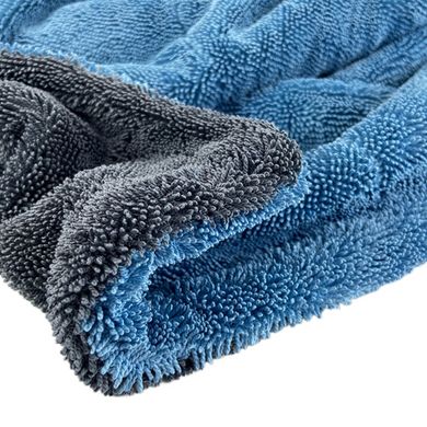 Мікрофібровий рушник для сушіння кузова автомобіля Dual Layer Twisted Towel 40x40 см. 820 gsm, Синій