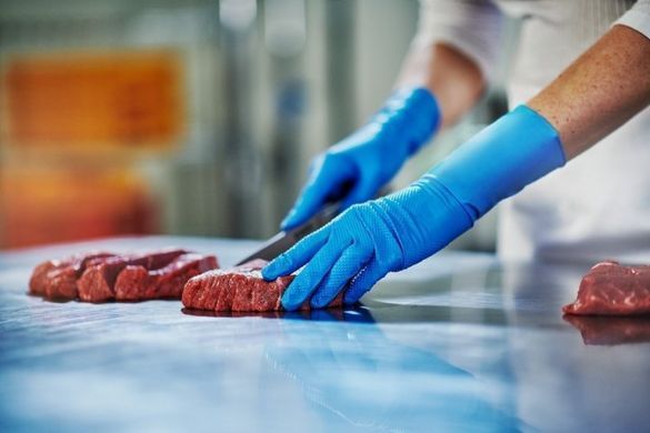 Профессиональные перчатки Mercator GoGrip Long, повышенной прочности, синие, размер XL, 50 штук.