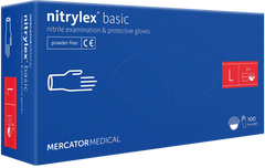 Нитриловые перчатки Nitrylex, плотность 3.2 г. - PF PROTECT / basic - Синие (100 шт) L (8-9)