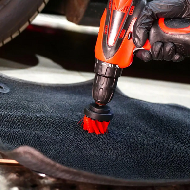 Щітка для чищення карпету шурупокрутом &mdash; MaxShine Drill Carpet Brush 50 мм. червоний (7011011), Черный