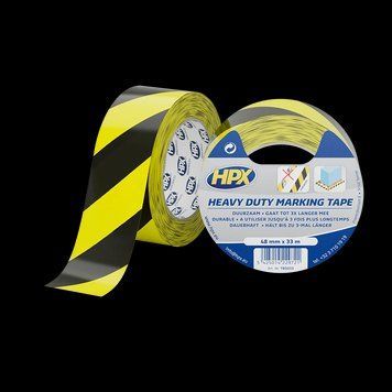 Самоклеющаяся лента HPX Heavy Duty Marking для маркировки пола усиленная 48 мм x 33 м Желто-Черная