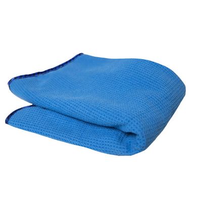 Полотенце из микрофибры вафельное для стекла Waffle Weave Glass And Window Microfiber Towel Blue 61x40 см