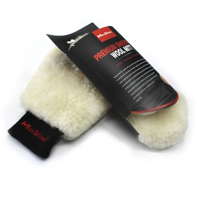 Рукавица премиум с ламы для мойки авто - MaxShine Lambswool Wash Mitt Premium бежевый (8011003)