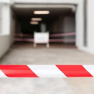 Барьерная лента HPX Barrier Tape для ограждения территорий 50 мм х 100 м Бело-красная