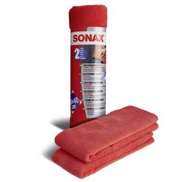 Набор салфеток из микрофибры для кузова красная 2 шт 40х40 см SONAX Microfibre Cloths Outside (416241)