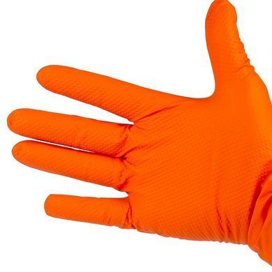 Перчатки нитриловые Mercator Medical ideall GRIP+ Оранжевые 25пар\50шт. размер XXL