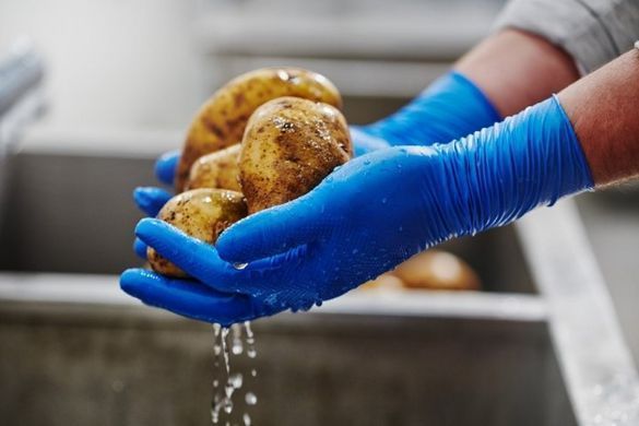 Професійні рукавички Mercator GoGrip Long, підвищеної міцності, сині, розмір L, 50 штук, Синій