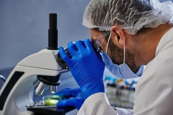 Професійні рукавички Mercator GoGrip Long, підвищеної міцності, сині, розмір L, 50 штук, Синій