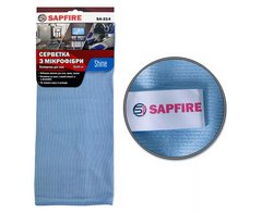 Серветка з мікрофібри для скла 35х40 см блакитна SA-214 SAPFIRE Shine, Червоний