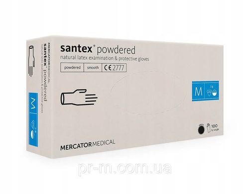 Перчатки латексные опудренные SANTEX POWDERED размер S