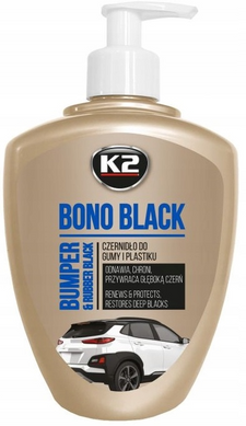 Засіб для догляду за шинами та чорними пластиковими елементами, K2 Bono Black 500 мл + аплікатор, Черный