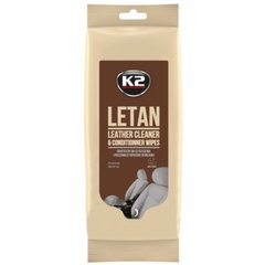 Вологі серветки для очищення шкіряної оббивки K2 Letan Leather Cleaner & Conditionner 24 шт