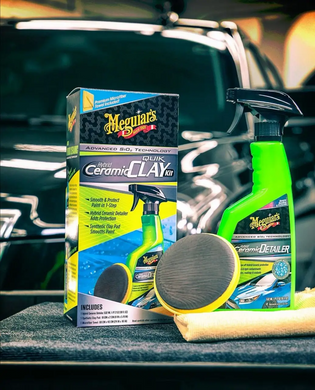 Набор для очистки кузова з эффектом керамики - Meguiar's Hybrid Ceramic Quik Clay Kit (G200200)