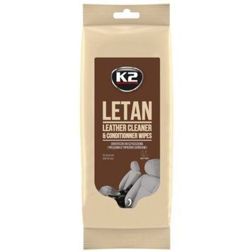 Влажные салфетки для очистки кожаной обивки K2 Letan Leather Cleaner & Conditionner 24 шт