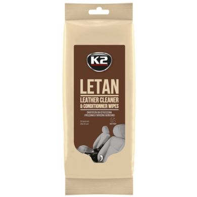 Влажные салфетки для очистки кожаной обивки K2 Letan Leather Cleaner & Conditionner 24 шт