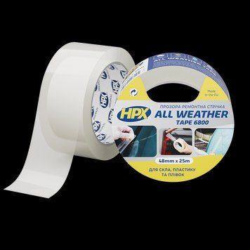Прозрачная ремонтная лента HPX ALL WEATHER TAPE 48 мм x 25 м для стекла, пластика и пленок.