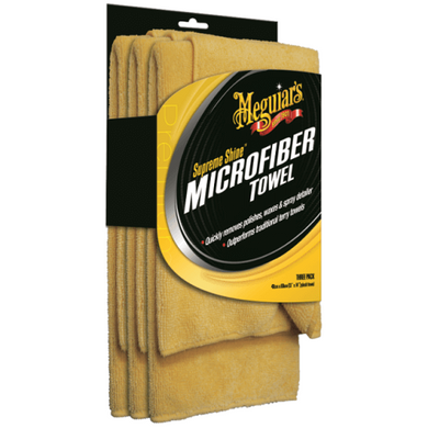 Набор полотенец микрофибровых Meguiar's X2020EU Supreme Shine Microfiber Towel, 40 х 60 см, 3 шт/уп.