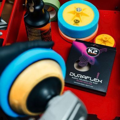 Губка для полировки DURAFLEX жесткая голубая 150х25 мм на липучке K2 (L611) Польша