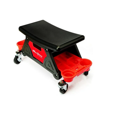 Детейлинг стул с лотком и держателем для бутылок - MaxShine Sit-On Detailing черно-красный