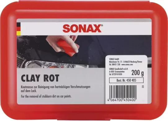 Червона глина для очищення лакофарбових поверхонь 200 г SONAX Clay Rot (450405)