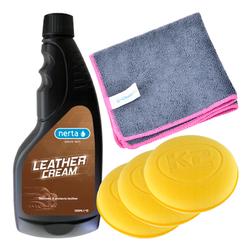 Набор для очистки и ухода за кожаным салоном Nerta Leather Cream 500мл