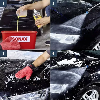 Шампунь для миття автомобіля з воском 500 мл SONAX Wasch+Wax (313200)