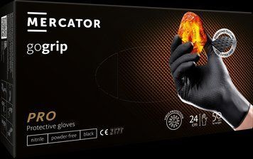 Прочные перчатки нитриловые GoGrip black 50 шт., размер XXL