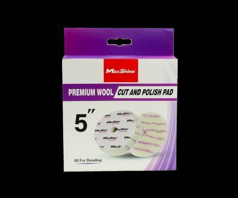 Полірувальний круг з шерсті середньої жорсткості MaxShine Premium Wool Cutting Pad &Oslash;125 mm