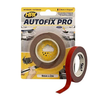 AUTOFIX PRO — 9 мм x 2 м — автомобільна двостороння клейка стрічка (скотч)