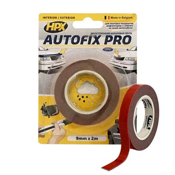 Автомобильная двусторонняя клейкая лента (скотч) HPX AUTOFIX PRO - 9 мм x 5 м